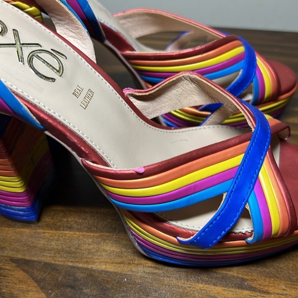 EXE MULTICOLORED PLATFORM HEELED SANDALS OPHELIA-832 - Picture 4 of 11